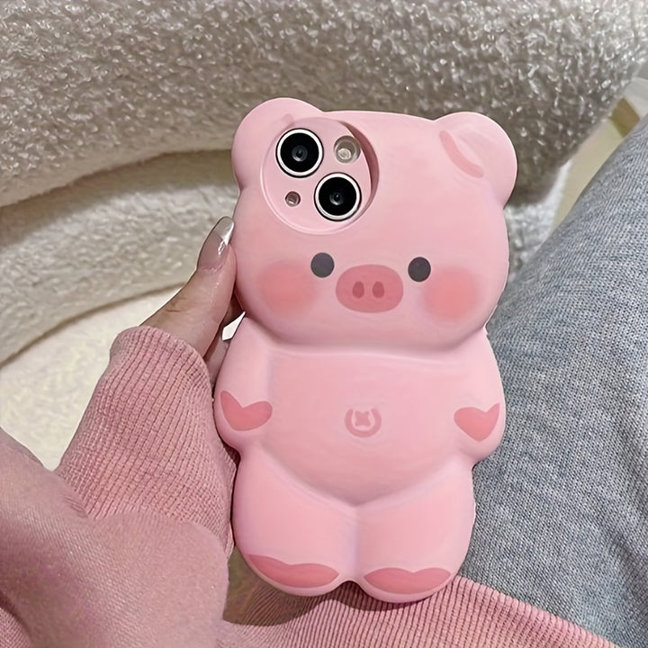 Cute 3D Cartoon Pink Pig Shockproof Phone Case for Iphone