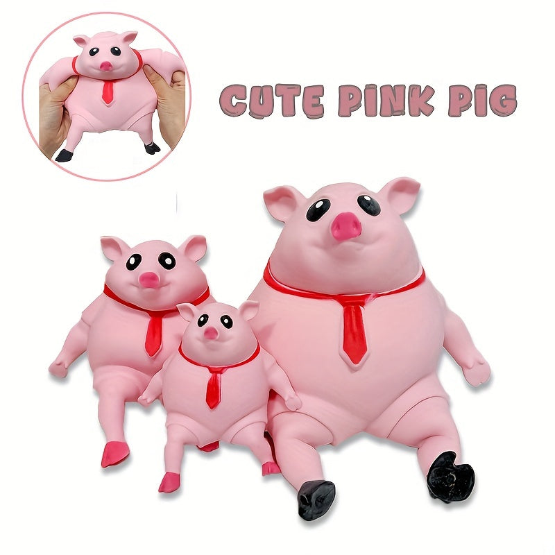 Stress-Relief Pink Pig Toy - Slow Rebound, Kneadable Rubber Squishy for Office & Youngsters' Fun Gifts