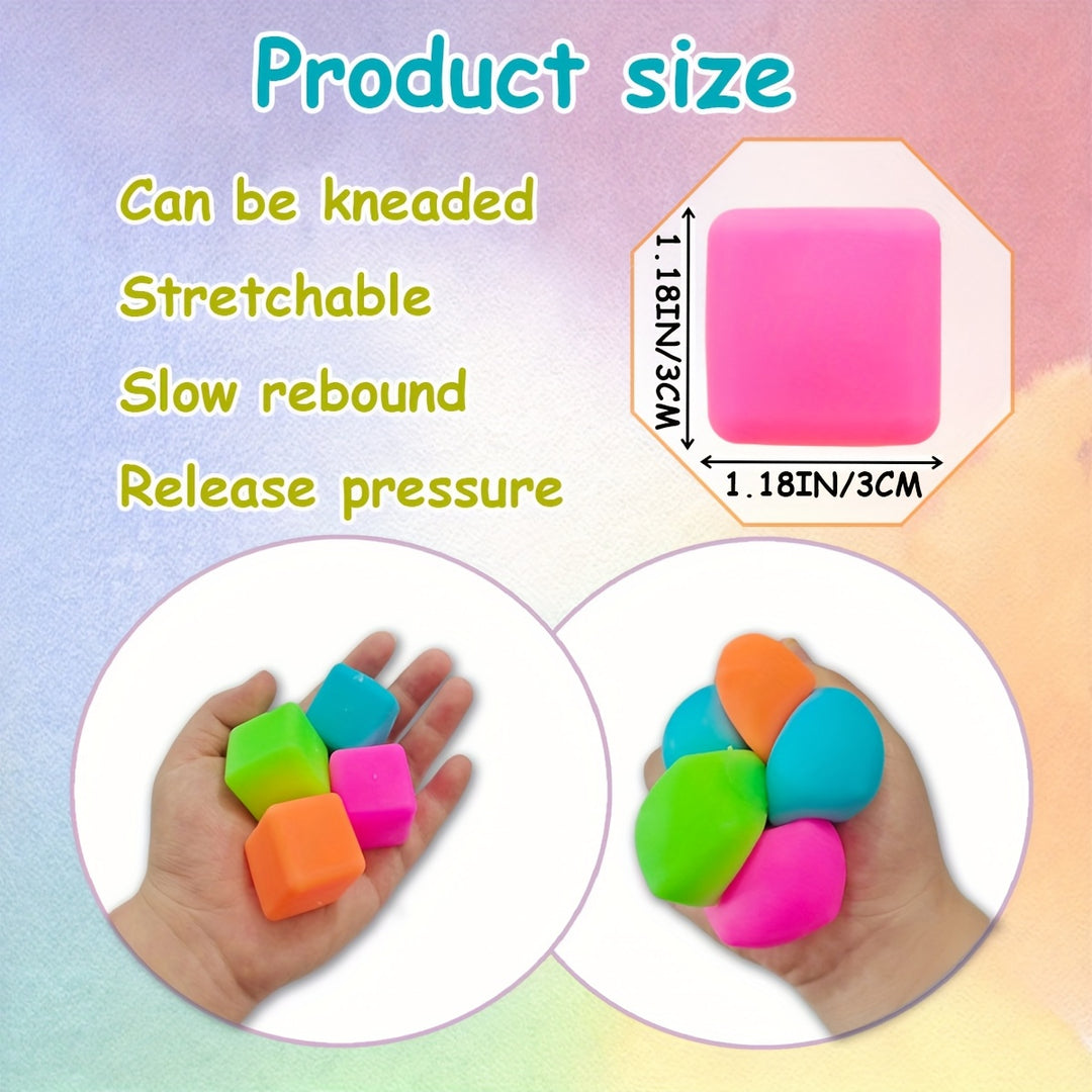 Stress Cube Fidget Toys for : 18 Pack Squeeze Stress Balls Stress Relief Toys for Anxiety - Squishy Balls Sensory Fidget Toys for Adults Autism in Classroom Office Party