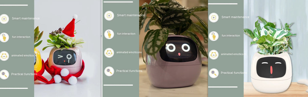 Smart Planter Divertimento senza fine Oltre 49 ricche espressioni 7 sensori intelligenti e chip AI rendono la coltivazione delle piante facile e divertente