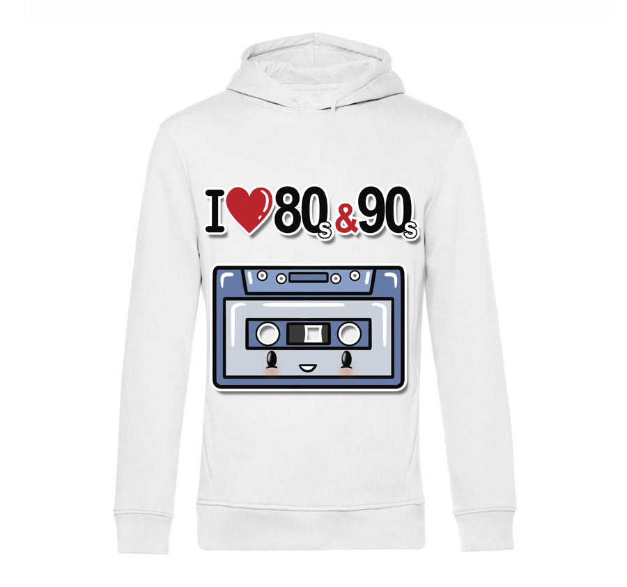 Felpa donna I LOVE 80/90 MUSICASSETTA ( M44400874 ) - Gufetto Brand 