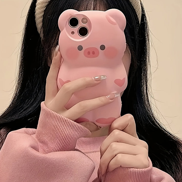 Cute 3D Cartoon Pink Pig Shockproof Phone Case for Iphone