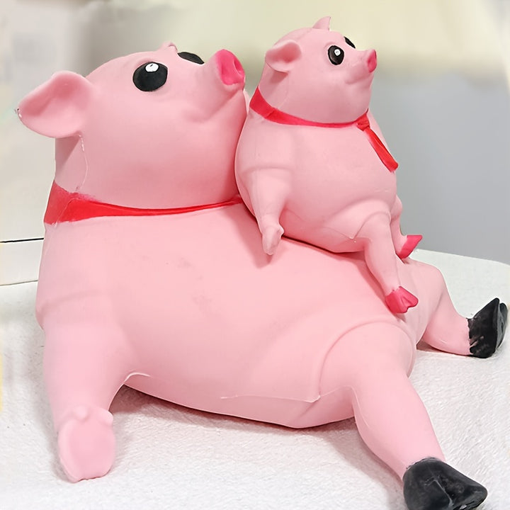 Stress-Relief Pink Pig Toy - Slow Rebound, Kneadable Rubber Squishy for Office & Youngsters' Fun Gifts