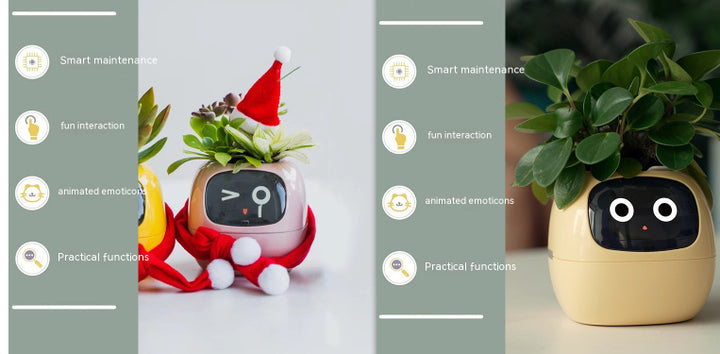 Smart Planter Divertimento senza fine Oltre 49 ricche espressioni 7 sensori intelligenti e chip AI rendono la coltivazione delle piante facile e divertente