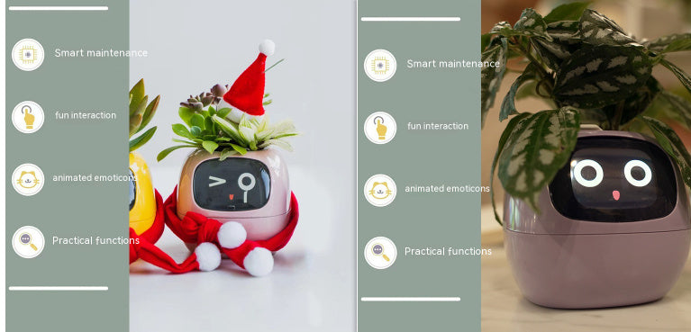 Smart Planter Divertimento senza fine Oltre 49 ricche espressioni 7 sensori intelligenti e chip AI rendono la coltivazione delle piante facile e divertente