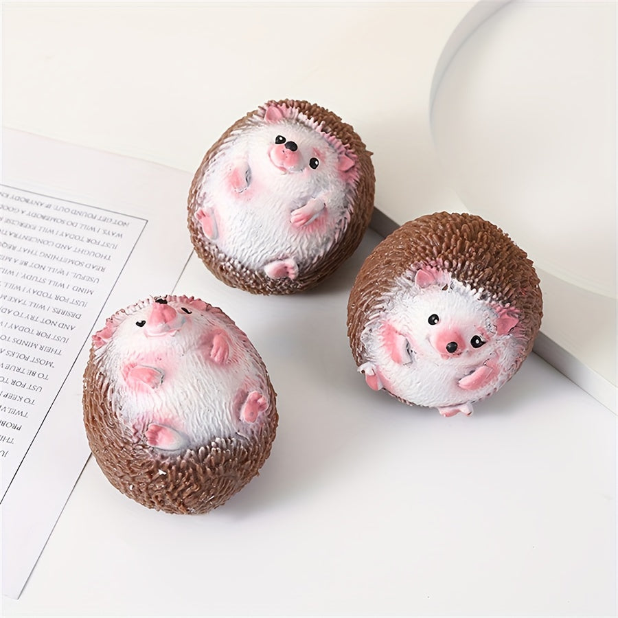 Squeezable Hedgehog Stress Ball - Interactive Toy for Party Games, Perfect Halloween & Christmas Gift, Deep Brown, Gathering Activities, 1/2/3pcs