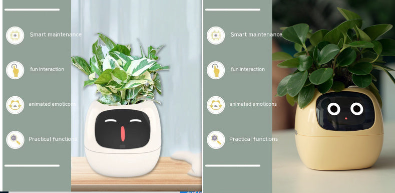 Smart Planter Divertimento senza fine Oltre 49 ricche espressioni 7 sensori intelligenti e chip AI rendono la coltivazione delle piante facile e divertente