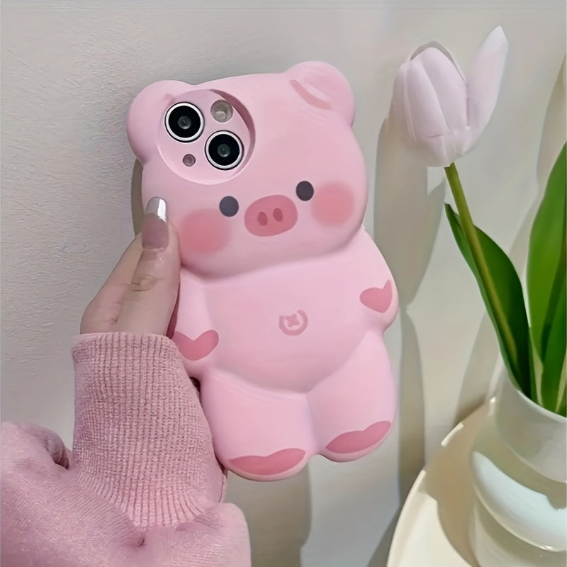 Cute 3D Cartoon Pink Pig Shockproof Phone Case for Iphone