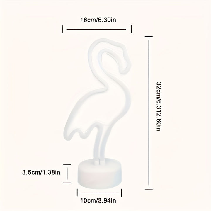 Flamingo LED Neon Light - USB or Battery Powered, Modern Decorative Night Light with Base for Home & Party Decor, Perfect Gift Idea (Batteries Not Included)