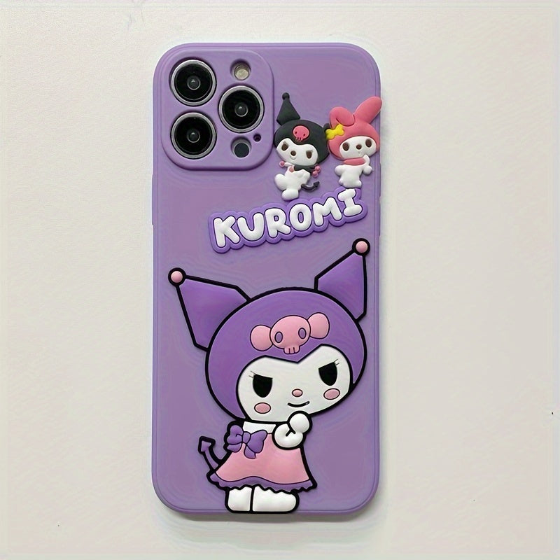 Sanrio Authorized Kuromi 3D Mobile Phone Case, Drop-Proof And Shockproof Mobile Phone Case Suitable for Apple 16/15/14/13/12/11/7/8/7Plus/8Plus/Xs Max/Xs/X/Xr, Christmas And Halloween Gifts