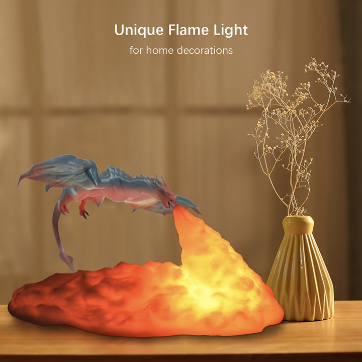 Shenzhi Tech 3D Printed LED Dragon Night Light - USB Rechargeable, Anime-Inspired Table Lamp with Warm Glow, Ideal for Bedroom and Home Decor, Includes Built-in Lithium Battery, Lamp for Bedroom