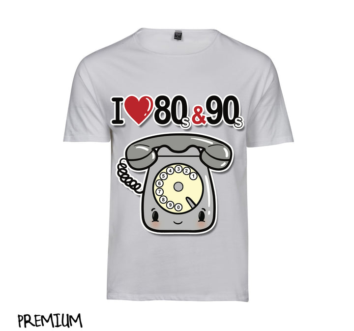 T-shirt Donna I LOVE 80/90 TELEFONO ( T893666578 ) - Gufetto Brand 