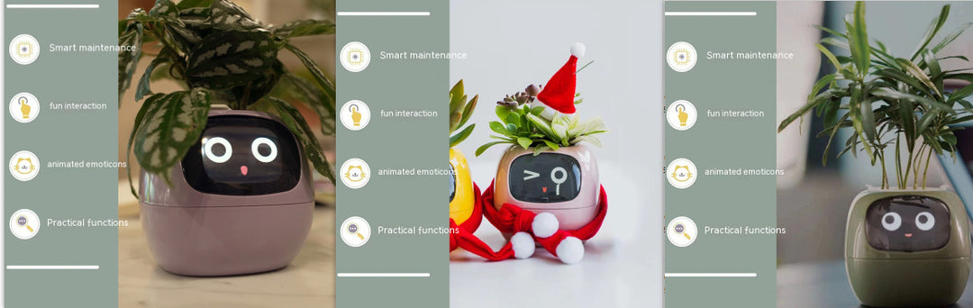 Smart Planter Divertimento senza fine Oltre 49 ricche espressioni 7 sensori intelligenti e chip AI rendono la coltivazione delle piante facile e divertente