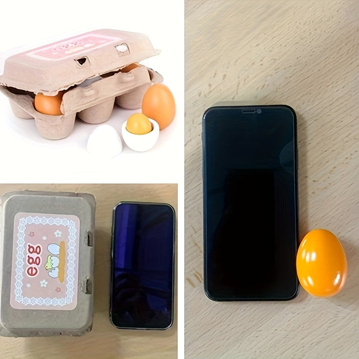 3/6pcs/set Wooden Artificial Eggs DIY Toy Wooden House Kitchen Education Food Toys For Children