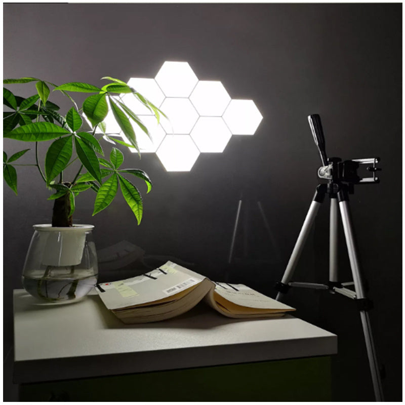 6packs Touch Control Hexagonal LED Wall Light, Neutral White Lamp With Touch Night Light, Easy To Use And Energy Efficient