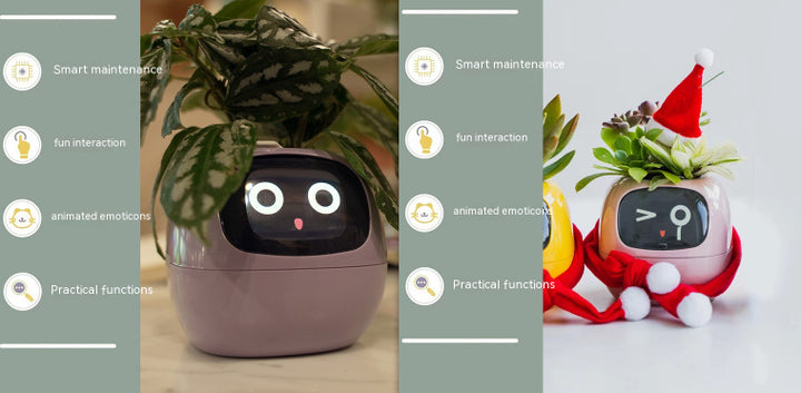 Smart Planter Divertimento senza fine Oltre 49 ricche espressioni 7 sensori intelligenti e chip AI rendono la coltivazione delle piante facile e divertente