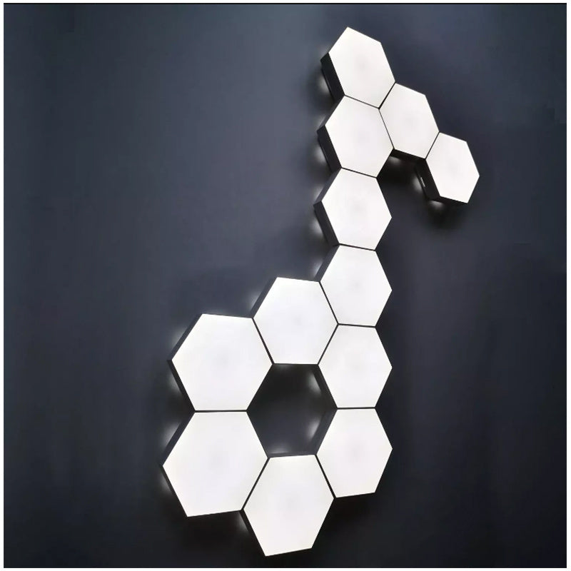 6packs Touch Control Hexagonal LED Wall Light, Neutral White Lamp With Touch Night Light, Easy To Use And Energy Efficient