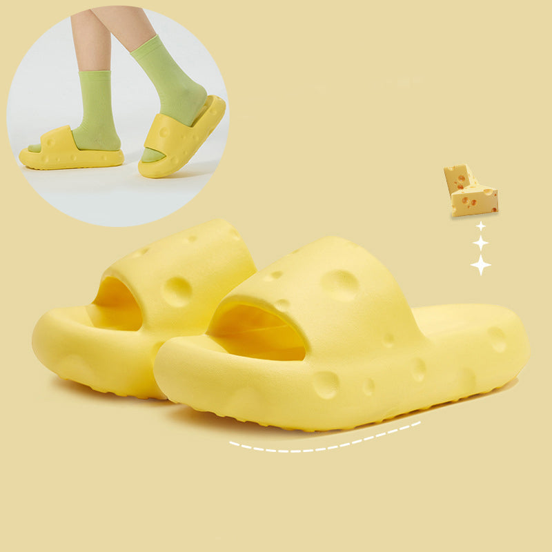 Pantofole stile formaggio Scarpe da casa carine per le donne Pantofole da bagno morbide - Gufetto Brand 