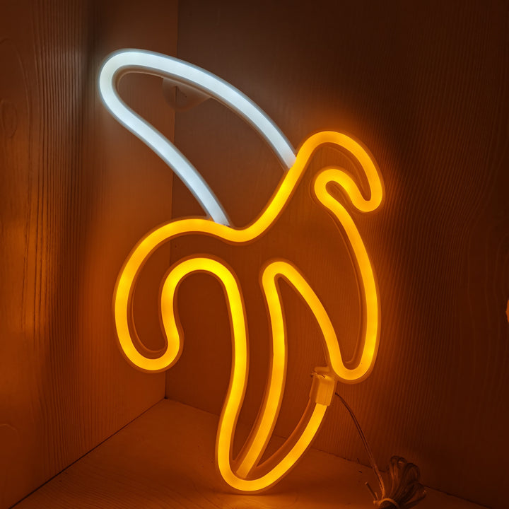 Banana-Shaped Neon LED Light, USB & Battery Powered, Wall Hanging Decorative Fruit Lamp for Space Illumination