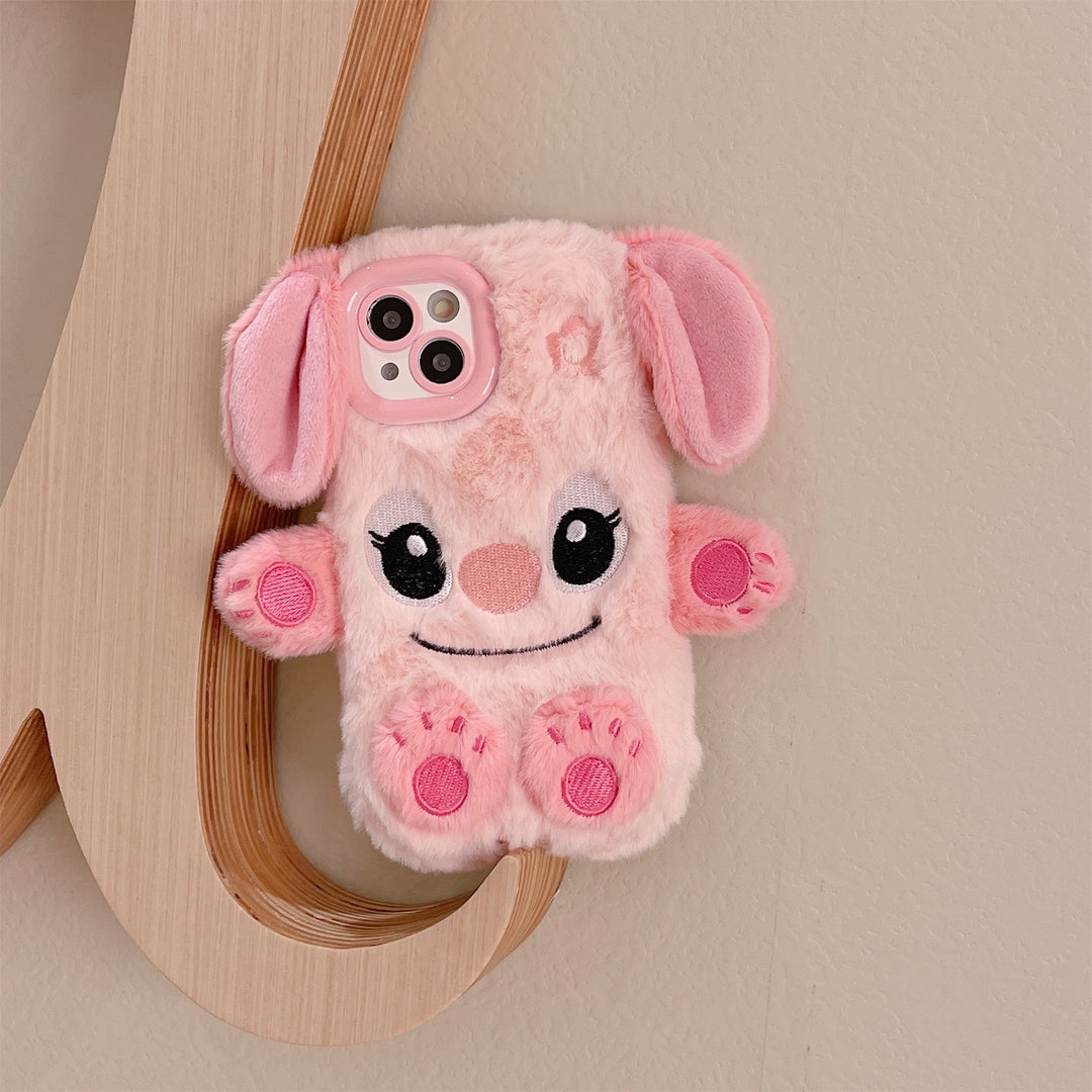 Embroidered Plush Model Cute Stitch Phone Case For IPhone15 Pro Max/15 Pro/15/15/15Plus/14 Pro Max/14 Pro/14Plus/14/13 Pro Max/13 Pro/13/12 Pro Max/12 Pro/12/11Pro Max/11 Slam-proof Phone Case