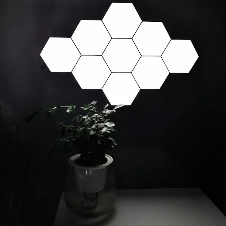 6packs Touch Control Hexagonal LED Wall Light, Neutral White Lamp With Touch Night Light, Easy To Use And Energy Efficient