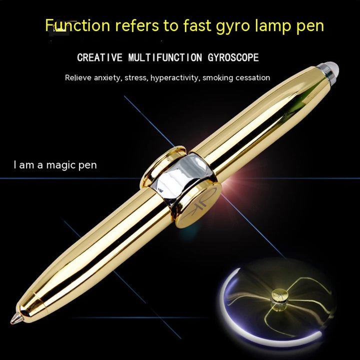 Can Write Spinning Pen Adults Antistress Metal Rotating Pen Fidget Toys Children Spinning Game Luminous Hand Spinner Pen