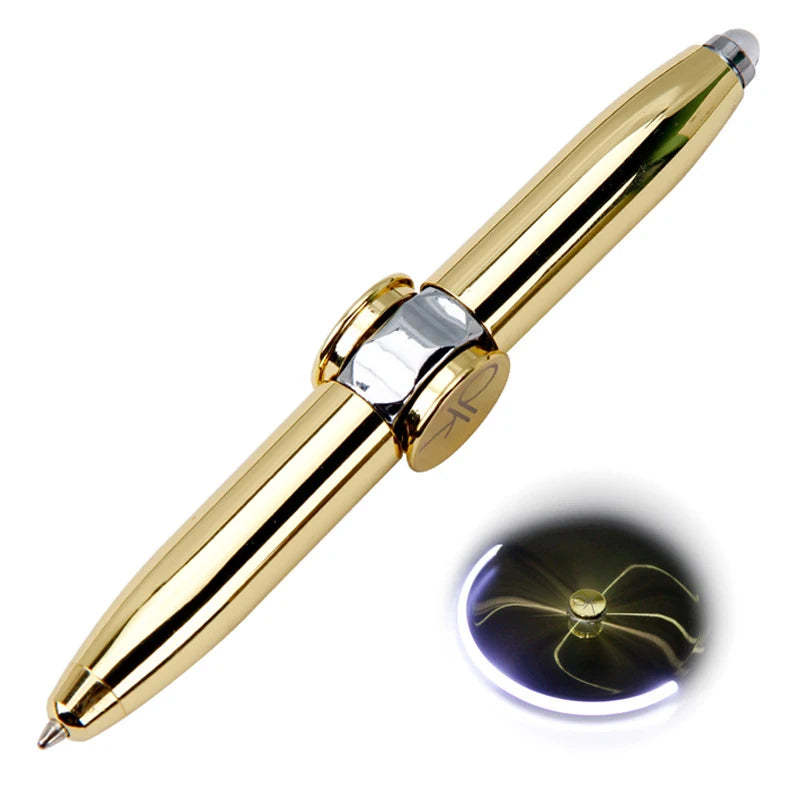 Can Write Spinning Pen Adults Antistress Metal Rotating Pen Fidget Toys Children Spinning Game Luminous Hand Spinner Pen