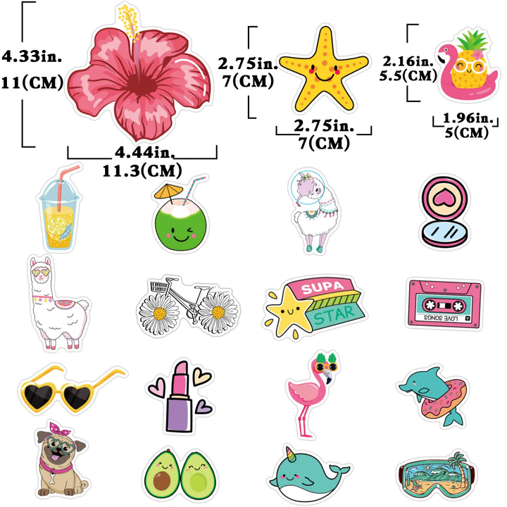 65 Pcs Cartoon Vsco Girl Stickers Pink Funny Anime Animals Sticker on Kids Laptop Water Bottle Scrapbook Bicycle Decal Pack Toy - Gufetto Brand 