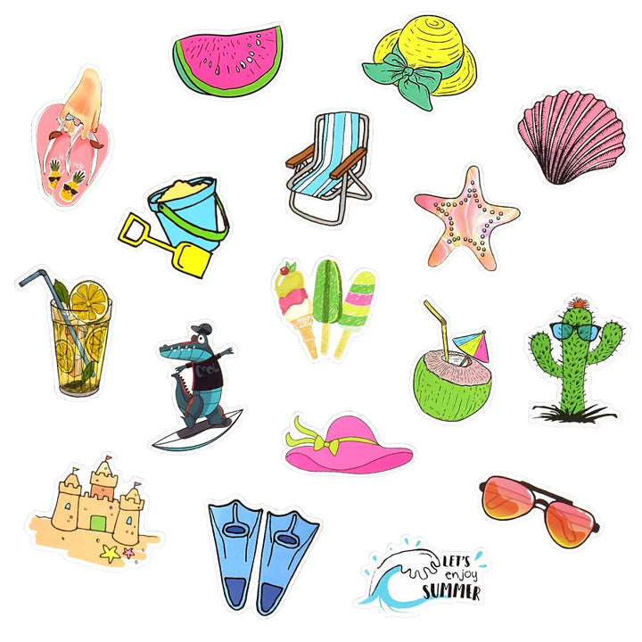 50PCS Summer Girls Stickers Aesthetic Cute Sticker Pack to Surfboard Guitar Laptop Bike Car Luggage Waterproof Anime Vsco Decals - Gufetto Brand 