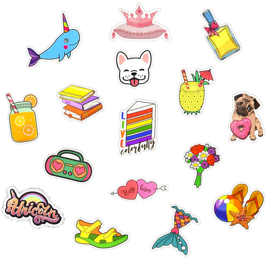 150 PCS Graffiti Anime Stickers Toys for Children Kawaii Fashion Girl Style Decals Sticker DIY Laptop Luggage Bike Water Bottle - Gufetto Brand 