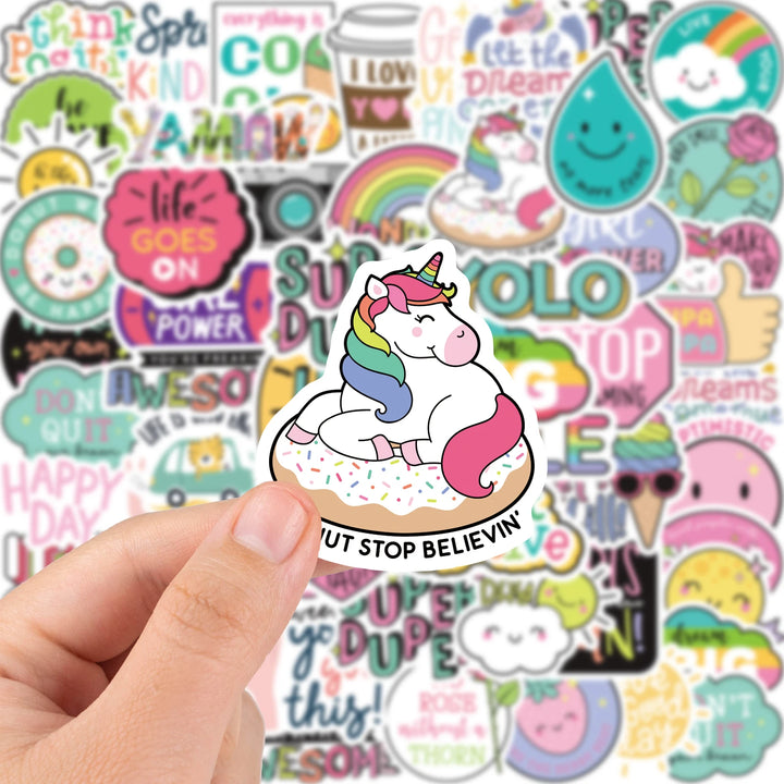 80 Pcs Buzzwords Stickers Waterproof Pop Creative Text Funny Toys for Children's Sticker On Laptop Car Skateboard Bike DIY Decal - Gufetto Brand 