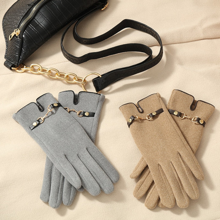 New Grace Fashion Lady Glove Guanti Donna Inverno Vintage Touch Screen Guida Mantieni caldi Guanti antivento - Gufetto Brand 