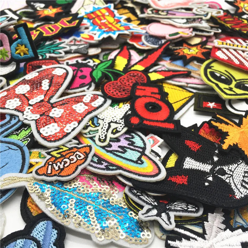 30PCS/lot Embroidery Patches Mixed Random Cute Cartoon Iron On Patches for Clothing Stickers On Clothes Kids Jeans Summer Style - Gufetto Brand 