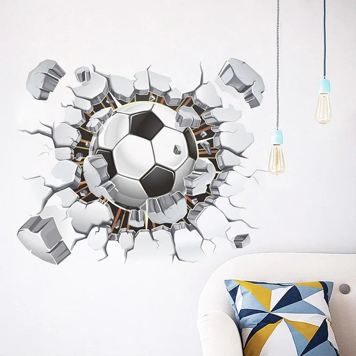 3D football Soccer wall stickers for kids rooms Children bedroom Cartoon wall decals boys room Mural decoration gift - Gufetto Brand 