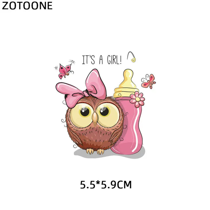 ZOTOONE DIY Thermo Stickers Iron on Transfers Patches for Clothing Cute Animal Owl Heart Transfers Patch for Children's Clothes - Gufetto Brand 