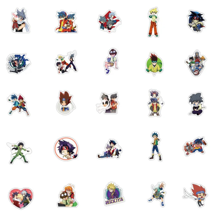 10/30/50Pcs  Animation battle beyblade sticker waterproof  Snowboard phone Laptop Luggage Fridge Car Decal Home Decor Stickers - Gufetto Brand 