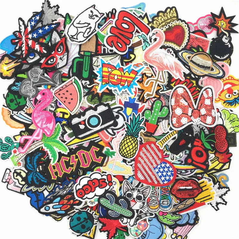 30PCS/lot Embroidery Patches Mixed Random Cute Cartoon Iron On Patches for Clothing Stickers On Clothes Kids Jeans Summer Style - Gufetto Brand 