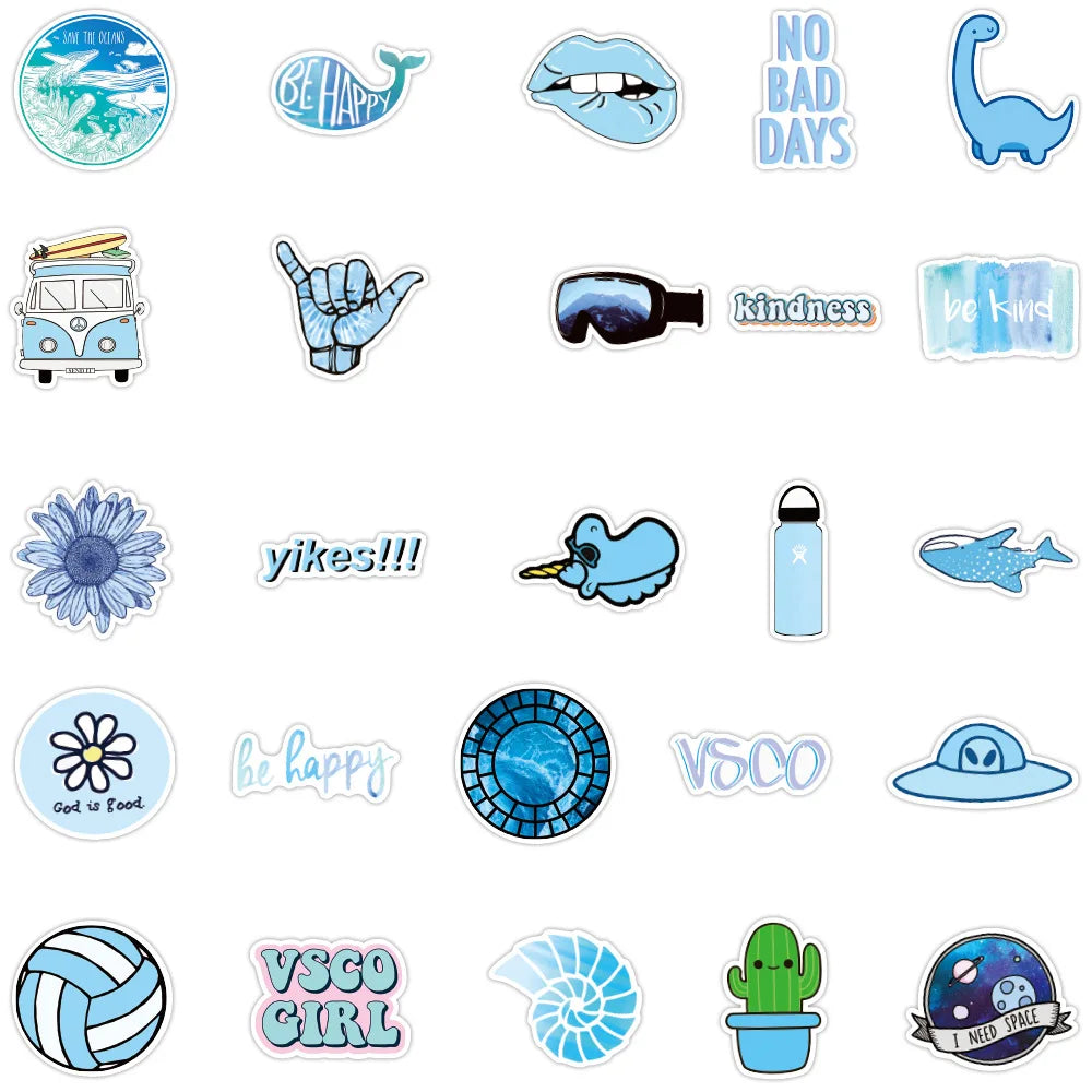 10/50/100PCS Cartoon Girls Vsco Stickers for Water Bottles Phone Guitar Waterproof Aesthetic Sticker for Girls Laptop Decals - Gufetto Brand 