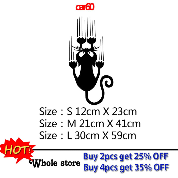 New Design Black Cat Car Sticker Vinyl Decal For Car Window Decor Hot Selling Cat Auto Body Decal Stickers - Gufetto Brand 