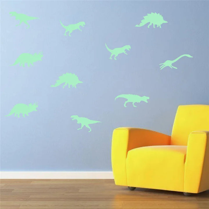 9Pcs Glow In The Dark Dinosaurs Toys Stickers Ceiling Decal Baby Kid Room - Gufetto Brand 