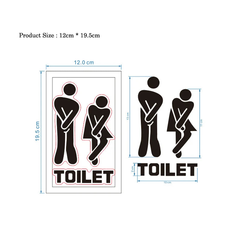 Creative Funny Toilet Wall/Door Stickers Bathroom Decoration Vinyl Home Decor Decals Waterproof Poster Wallpaper On The Wall - Gufetto Brand 