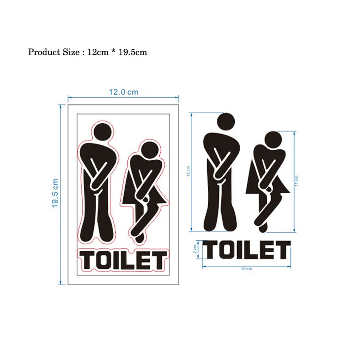 Creative Funny Toilet Wall/Door Stickers Bathroom Decoration Vinyl Home Decor Decals Waterproof Poster Wallpaper On The Wall - Gufetto Brand 