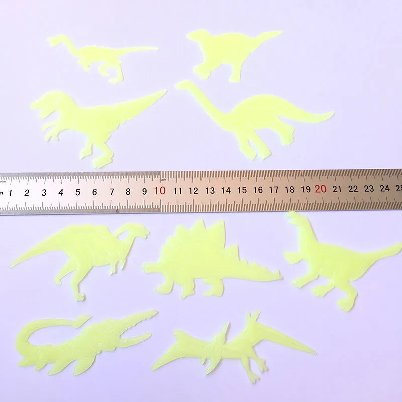 9Pcs Glow In The Dark Dinosaurs Toys Stickers Ceiling Decal Baby Kid Room - Gufetto Brand 