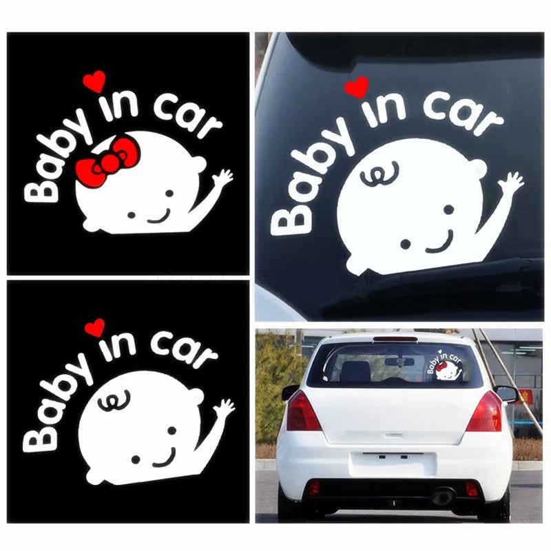 Cartoon Car Sticker Boy Girl Baby in Car on Board Cars Acessories Decoration Auto Stickers - Gufetto Brand 