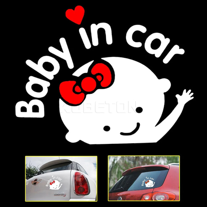 Funny Car styling 3D Cartoon Stickers Baby In Car Warning Car-Sticker Baby on Board Car Accessories High Quality - Gufetto Brand 