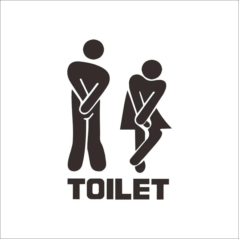 Creative Funny Toilet Wall/Door Stickers Bathroom Decoration Vinyl Home Decor Decals Waterproof Poster Wallpaper On The Wall - Gufetto Brand 