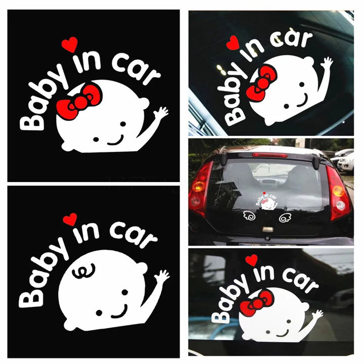 Cartoon Car Sticker Boy Girl Baby in Car on Board Cars Acessories Decoration Auto Stickers - Gufetto Brand 