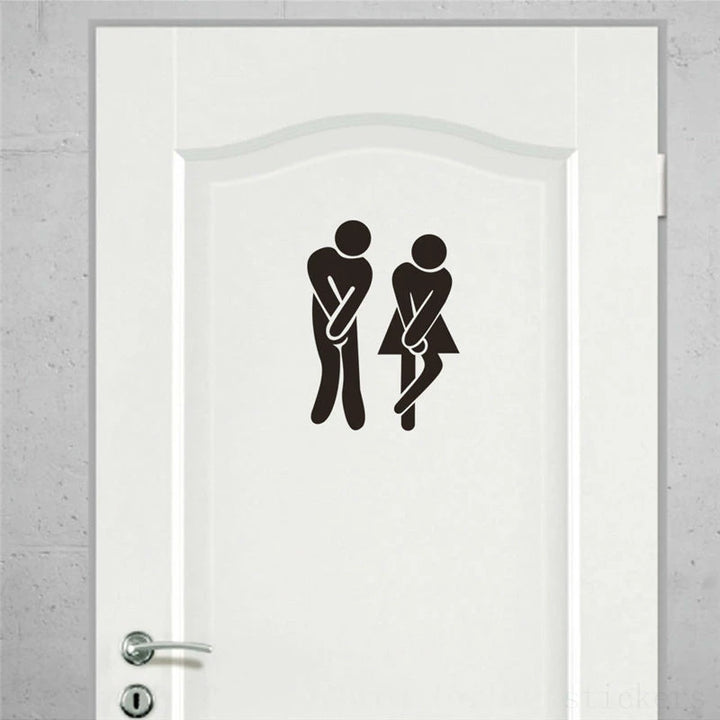 Funny Toilet Sign Stickers Bathroom Decoration Home Decals Art Waterproof Creative Wall Vinyl Posters - Gufetto Brand 