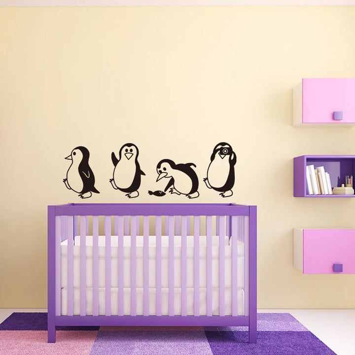 Cute Little Penguin Wall Sticker Home Decor Children's Room Living Room Background Decoration Mural Art Decals Animal Stickers - Gufetto Brand 