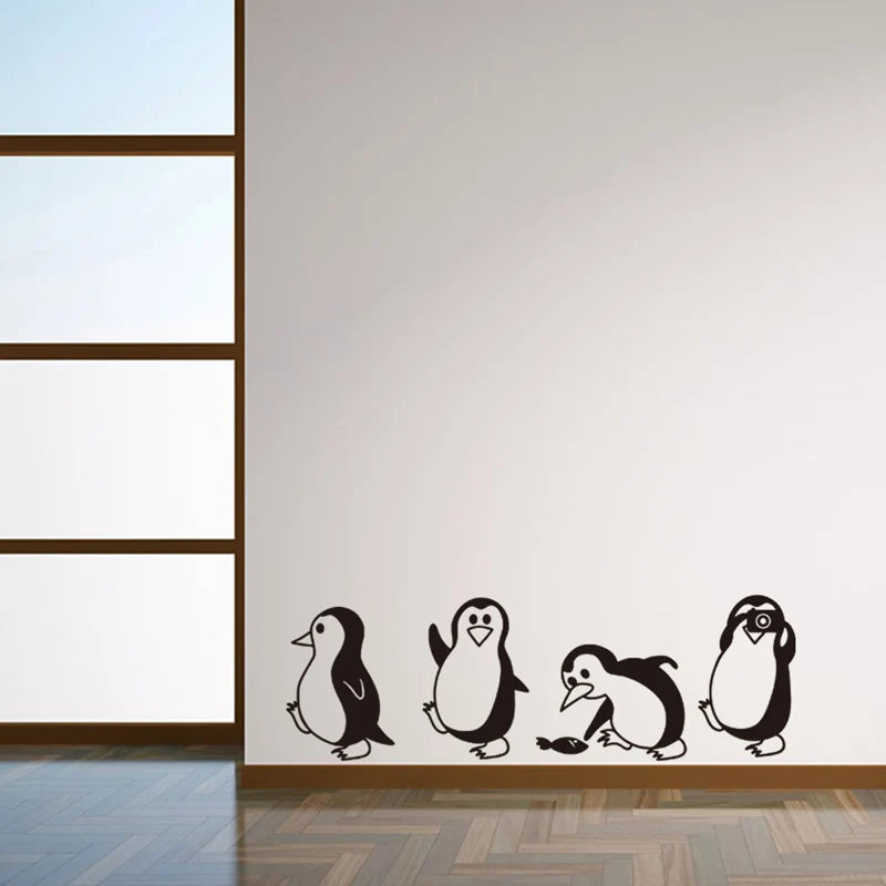 Cute Little Penguin Wall Sticker Home Decor Children's Room Living Room Background Decoration Mural Art Decals Animal Stickers - Gufetto Brand 